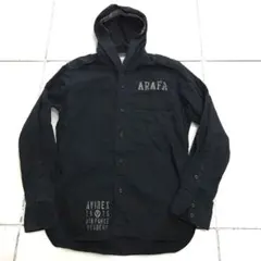 名作 ＡＶＩＲＥＸ ＡＲＡＦＡ ミリタリーシャツ パーカー 黒　Ｍのサムネイル