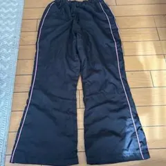 130cm ブラック ロングパンツ ピンクライン