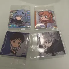 エヴァンゲリオン　ウエハース　シール　シンジ　アスカ　カヲル　レイ　4枚セット