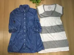 お得‼︎2枚セット★美品 GAP 120 デニムワンピース　ニットワンピース