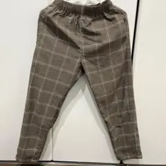 GU ブラウン系チェック 長ズボン140
