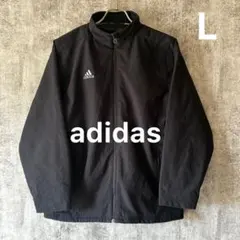 ✅【adidas】アディダスソフトシェルジャケット ブラック L刺繍ロゴ春に