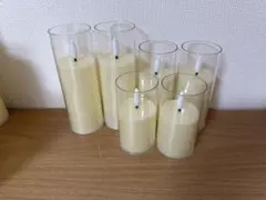 LEDキャンドル ガラスカバー付き 6点セット ウェディング インテリア