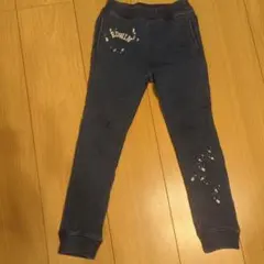 【新品同様】EDWIN ブルー ロングパンツ　伸縮性あり　ペイント　おしゃれ　細