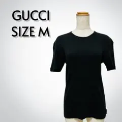 GUCCI グッチ 半袖リブカットソー 黒 サイズM イタリア製 高級【709】のサムネイル
