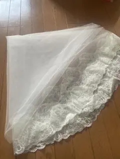 ホワイトウェディングベール フラワーレースエッジ