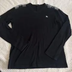 BURBERRY BLACK LABEL ブラック VネックカットソーLサイズのサムネイル