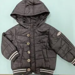 COMME CA ISM 黒 中綿コート フード付き