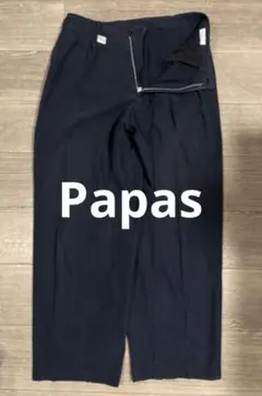 Papas パパス ネイビー コットンパンツ 春夏 Lサイズのサムネイル