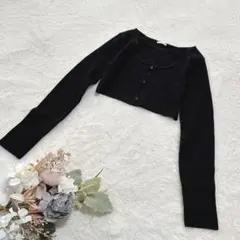 【ジーユー】GU 2ピースクロップドカーディガン ブラック M