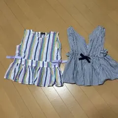 女の子　130 ノースリーブ　ベスト　ビスチェ　2枚set Caldia GU