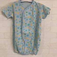 ⭐︎新品未使用⭐︎ 水色　星柄ロンパース　50〜60 綿100% 千趣会　新生児のサムネイル