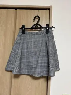 グレー系チェック フレアスカート 160