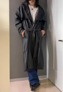 古着 ビンテージ 70s レザー ベルト付 ロング コート ジャケット 希少