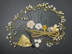 髪飾り12点セット　成人式　卒業式　ちょい足し　編み下ろし　ゴールド　パール