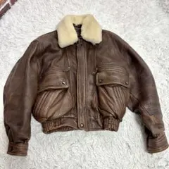 ✨NELLA MODA✨ヴィンテージ　本革　フライトジャケット羊革　G1　茶