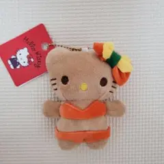 日焼けキティ ぬいぐるみ キーホルダー 水着 オレンジ