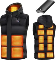 電熱ベスト 加熱ベスト 超大容量バッテリー付 15箇所の発熱 L ヒーターベスト