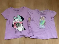 ミニーマウス・ウサギプリントTシャツ2枚セット 100cm