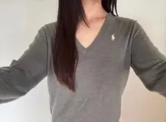 Polo Ralph Lauren Vネックセーター グレー L