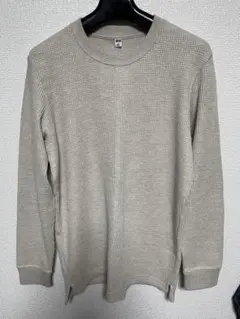 UNIQLO ベージュ 長袖ワッフルTシャツ S