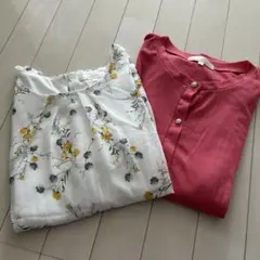 groove アンサンブル　花柄　サーモンピンク　セット