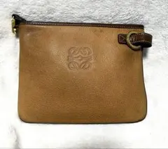 LOEWE ロエベ アナグラム レザー ポーチ ブラウン オールドロエベのサムネイル