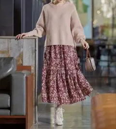 ⭐︎FEROUX⭐︎花柄フレアスカート/レッド