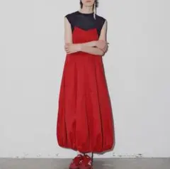 最終値下げ　新品未使用　ラベルエチュード　赤バルーンキャミワンピース