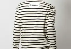 ☆正規品☆JIL SANDER+☆ジルサンダー☆ボーダー☆ロゴ入り☆長袖Tシャツ