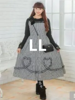 新品 青木美沙子 ギンガムチェック ジャンパースカート LL しまむら ロリータ