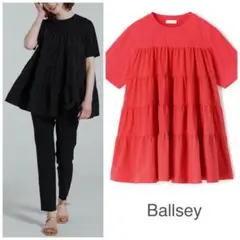 【美品】Ballsey / ティアードプルオーバー　ブラック　シアー　チュニック 楽天市場】【期間限定クーポン配布】 大きいサイズレディース