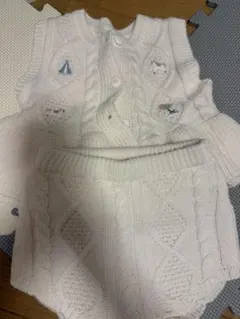 Cottoli ケーブル編みニット 70cm ホワイト