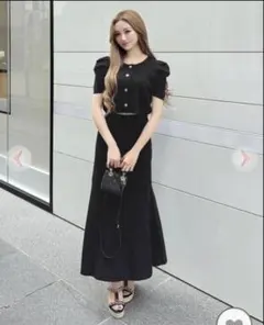 【スカートのみ】Rady レディースカートニットセットアップ　ブラック　Sサイズ