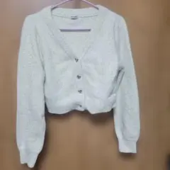 INGNI ハートボタンラメフェザーニットカーディガン