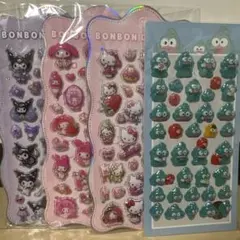 大人気 ☆ キャラクターシール ボンボンドロップシール 3Dシール 4枚セット