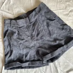 ブルーグレー コーデュロイ ショートパンツ
