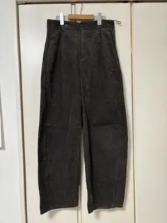 GU コーデュロイバレルレッグパンツ WOMEN L ブラウン