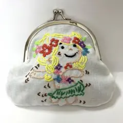 がま口　ポーチ　ハワイ　フラダンス　女の子　小物入れ　小銭入れ