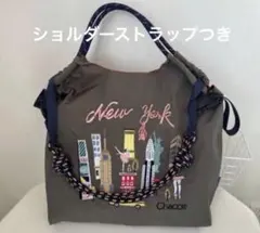 ショルダーストラップつき　2WAY 新品　刺繍エコバッグ　トートバッグ