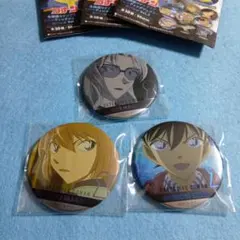 新一　灰原哀　他　ジュエリー缶バッジ　３種セット　名探偵コナン　プラザ