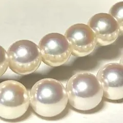 テリ強　キズ少なめ　アコヤ真珠　パール　ネックレス　シルバー　箱　保証書