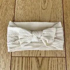 リボンヘアバンド　ベージュ
