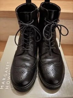マーガレットハウエル　レースアップショートブーツ　黒 22.5cm