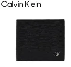 カルバンクライン 二つ折り財布 31CK130008 ブラック レザー 箱付きのサムネイル