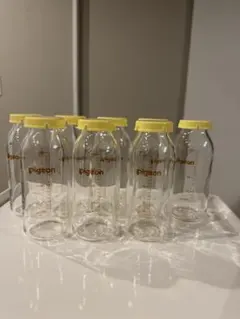 Pigeon 哺乳瓶 200ml 透明×黄色 母乳実感