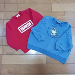 EDWIN 赤トレーナーとBREEZEトレーナーセット 90 セット売り
