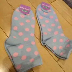tutu-anna 水色 ピンクドット ソックス 22〜24cm
