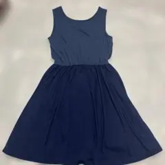 ノースリーブ カットソーワンピース ネイビー