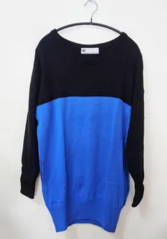 【限定お値下げ】SLY ブラック×ブルーバイカラーワンピ size→１